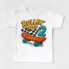 Rollin Into 2 Boys Skateboard 2nd Birthday Shirt - Birthday Tee by Madi Moosh