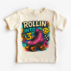 Rollin Into 3 Roller Skating Birthday Shirt - 3rd Birthday Tee by Madi Moosh