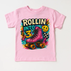 Rollin Into 3 Roller Skating Birthday Shirt - 3rd Birthday Tee by Madi Moosh