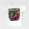 Rollin Into 3 Roller Skating Birthday Shirt - 3rd Birthday Tee by Madi Moosh