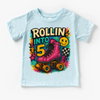 Rollin Into 5 Roller Skating Birthday Shirt - 5th Birthday Tee by Madi Moosh