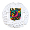 Rollin Into 5 Roller Skating Birthday Shirt - 5th Birthday Tee by Madi Moosh