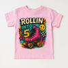 Rollin Into 5 Roller Skating Birthday Shirt - 5th Birthday Tee by Madi Moosh
