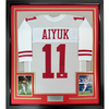 Framed Autographed/Signed Brandon Aiyuk 35x39 San Francisco White Football Jersey Beckett BAS COA