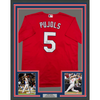 Framed Autographed/Signed Albert Pujols 35x39 St. Louis Red Baseball Jersey Beckett BAS COA