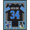 Framed Autographed/Signed Alex Anzalone 35x39 Detroit Black Football Jersey Beckett BAS COA by Hall of Fame Sports Memorabilia
