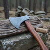 Hand Forged Bushcraft Chopping Axe, Damascus Blade + Ergonomic Curved Handle by JW SteelCrafts