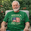 America 250 Years Anniversary T-Shirt – Vintage 1776-2026 USA Flag Graphic Tee, Remastered Heavy Cotton Patriotic Top, Soft Lived-In Semiquincentennial Shirt, Made in USA
