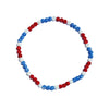 Americano Iced Out Baseball Bead Necklace | Red, White & Blue