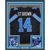 Framed Autographed/Signed Amon-Ra St. Brown 35x39 Detroit Black Football Jersey Beckett BAS COA by Hall of Fame Sports Memorabilia