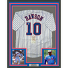 Framed Autographed/Signed Andre Dawson 35x39 Montreal Pinstripe Baseball Jersey JSA COA