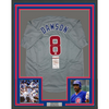 Framed Autographed/Signed Andre Dawson 35x39 Chicago Grey Baseball Jersey JSA COA by Hall of Fame Sports Memorabilia
