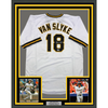 Framed Autographed/Signed Andy Van Slyke 35x39 Pittsburgh White Baseball Jersey Beckett BAS COA by Hall of Fame Sports Memorabilia