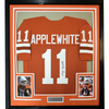 Framed Autographed/Signed Major Applewhite 35x39 Texas Orange College Football Jersey JSA COA