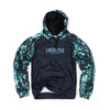Heavy Fleece Raglan Hoodie | Atomic Blue Night-Glow Camo by Luckless Outfitters