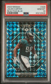 Graded 2023 Panini Mosaic Jalen Carter #328 Reactive Blue Rookie RC Football Card PSA 10 Gem Mint