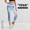 Denim-Look Peach Butt Yoga Leggings – Slim Fit Fitness Workout Pants by FitiqueFit