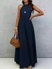 Women's Ice Silk Crinkle Sleeveless Swing Maxi Dress by FitiqueFit