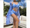 Mesh Cover-Up Three-Piece Swimwear Set – Bikini with Leg-Length Briefs by FitiqueFit