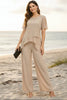 Women's Irregular Hem Top & Wide Leg Pants Two-Piece Set by FitiqueFit