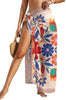 Sheer Chiffon High-Slit Swim Cover-Up Dress – Floral Print, One Size by FitiqueFit