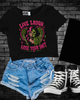 Live laugh lose your shit Cropped Tee by Madness & Mayhem LLC