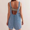 Women's Loose Denim Overall Shorts – Summer Streetwear Bib Shorts by FitiqueFit