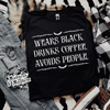 Wears black Shirt by Madness & Mayhem LLC