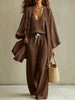 Women's 3-Piece Cardigan, Sleeveless Vest & Wide Leg Pants Set by FitiqueFit