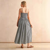 Women's Retro Plaid Sleeveless A-Line Maxi Dress – Fitted Waist Pleated Sundress by FitiqueFit