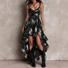 Printed Deep V-Neck Camisole Maxi Dress – High-Waist High-Slit Vacation Dress for Women by FitiqueFit