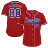 Custom Red Classic Style Blue Authentic Baseball Jersey