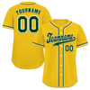 Custom Yellow Classic Style Green Authentic Baseball Jersey