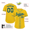 Custom Yellow Classic Style Green Authentic Baseball Jersey