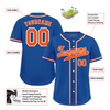 Custom Blue Classic Style Orange Authentic Baseball Jersey