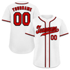 Custom White Classic Style Red Authentic Baseball Jersey