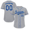 Custom Grey Classic Style Blue Authentic Baseball Jersey