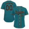 Custom Aqua Classic Style Black Authentic Baseball Jersey