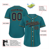 Custom Aqua Classic Style Black Authentic Baseball Jersey