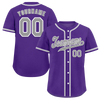 Custom Purple Classic Style Grey Authentic Baseball Jersey