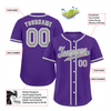 Custom Purple Classic Style Grey Authentic Baseball Jersey