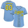 Custom Aqua Classic Style Yellow Authentic Baseball Jersey