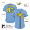 Custom Aqua Classic Style Yellow Authentic Baseball Jersey