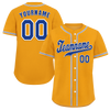 Custom Yellow Classic Style Blue Authentic Baseball Jersey