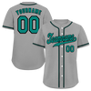 Custom Grey Classic Style Green Authentic Baseball Jersey