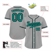 Custom Grey Classic Style Green Authentic Baseball Jersey