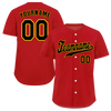 Custom Red Classic Style Black Authentic Baseball Jersey