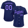 Custom Blue Classic Style Purple Authentic Baseball Jersey