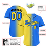 Custom Yellow Blue Gradient Fashion Blue Authentic Baseball Jersey