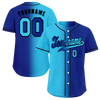 Custom Aqua Blue Gradient Fashion Blue Authentic Baseball Jersey